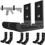 AntreeMAG 4-Pack Indoor&Outdoor Gun Rack Wall Mount, Soft Rubber Cushion Holder, Foldable Hook for Rifle, Shotgun, Archery Bow, 20lbs Holding Strength Hanger Easy Installment on Wall, Door, Desk, Shelf